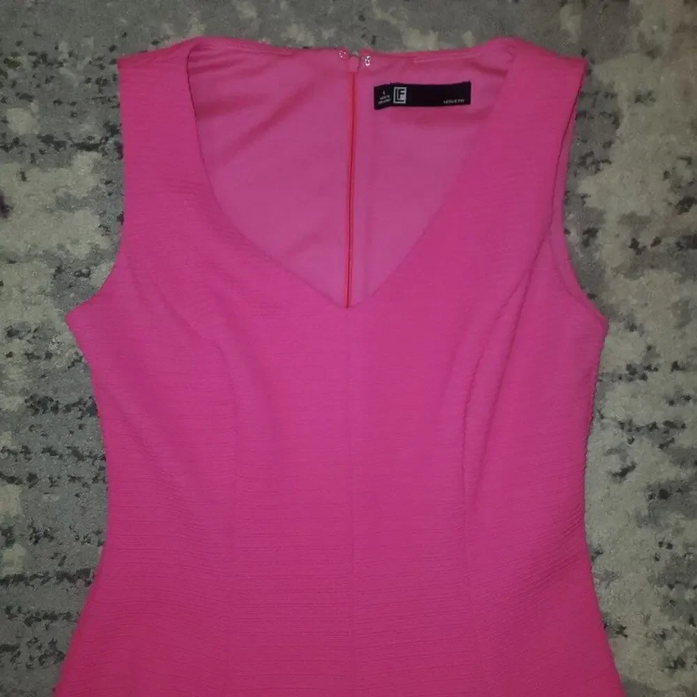 Leslie Fay Pink A line Dress || sz4 || EUC - Picture 2 of 14